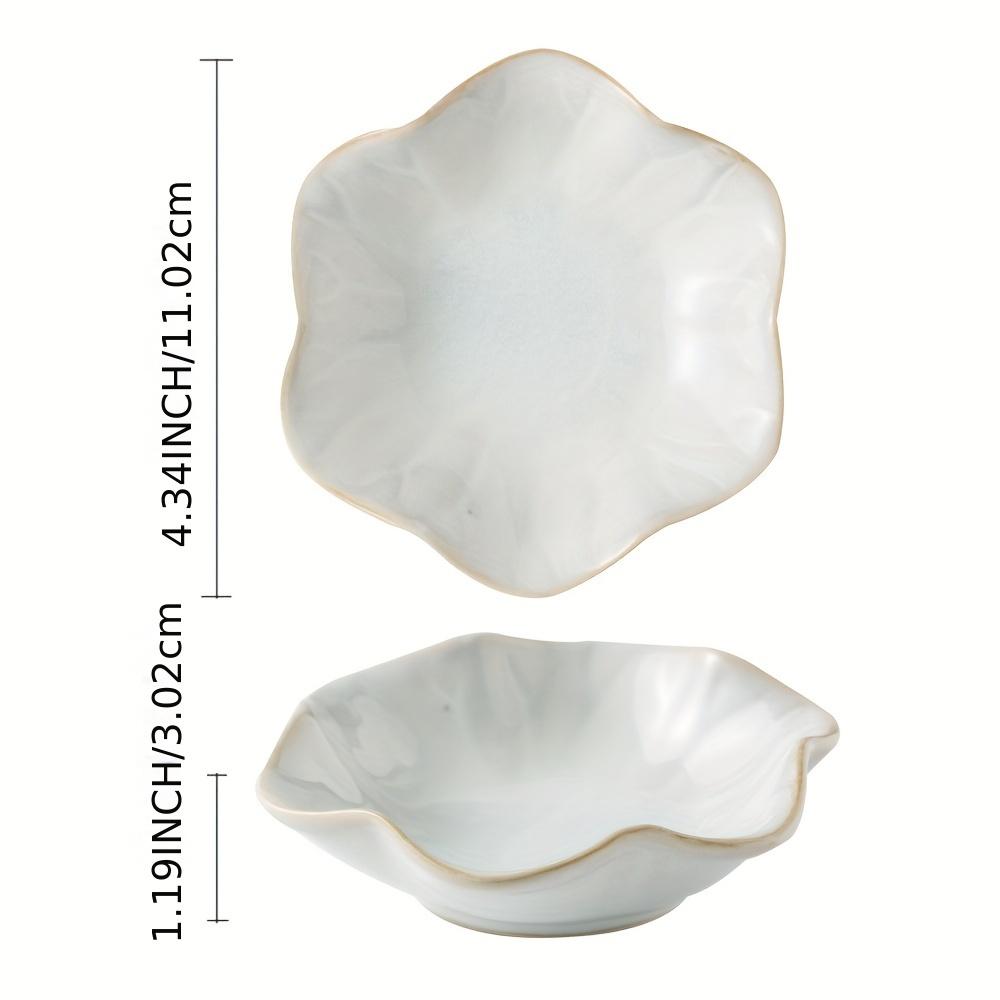 1 Pc Lotus Ring Clamp Small Key Bowl Ceramic Trinket Tray Jewelry Tray Necklace Earrings for Mom Friend Sister White. All Jewelry Not Included.