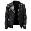 European and American men's PU leather jacket motorcycle jacket trend spring and autumn new slim leather jacket coat red black