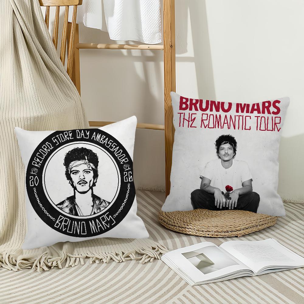Federa Cuscino Bruno Mars The Romantic Tour Cuscini da Ufficio Adatti per Divano Auto Camera da Letto Copricuscino Decorativo