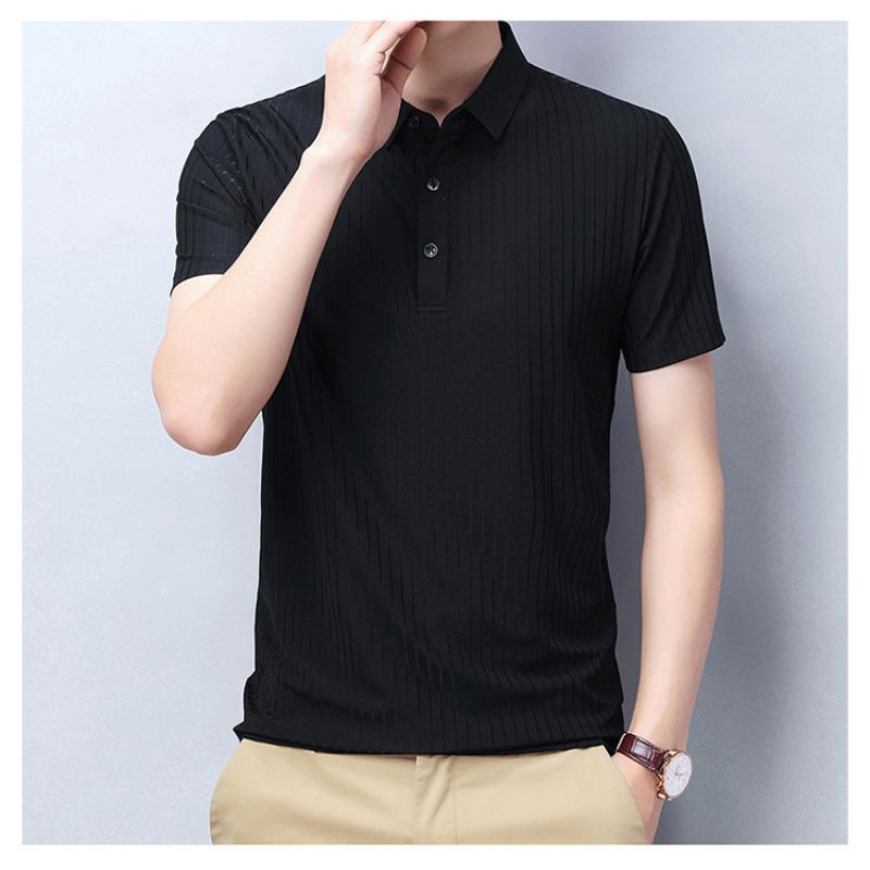 Summer New Short-Sleeved T-shirt Men's Korean-Style Loose Casual Business Half-Sleeved Youth Fashion Polo Shirt