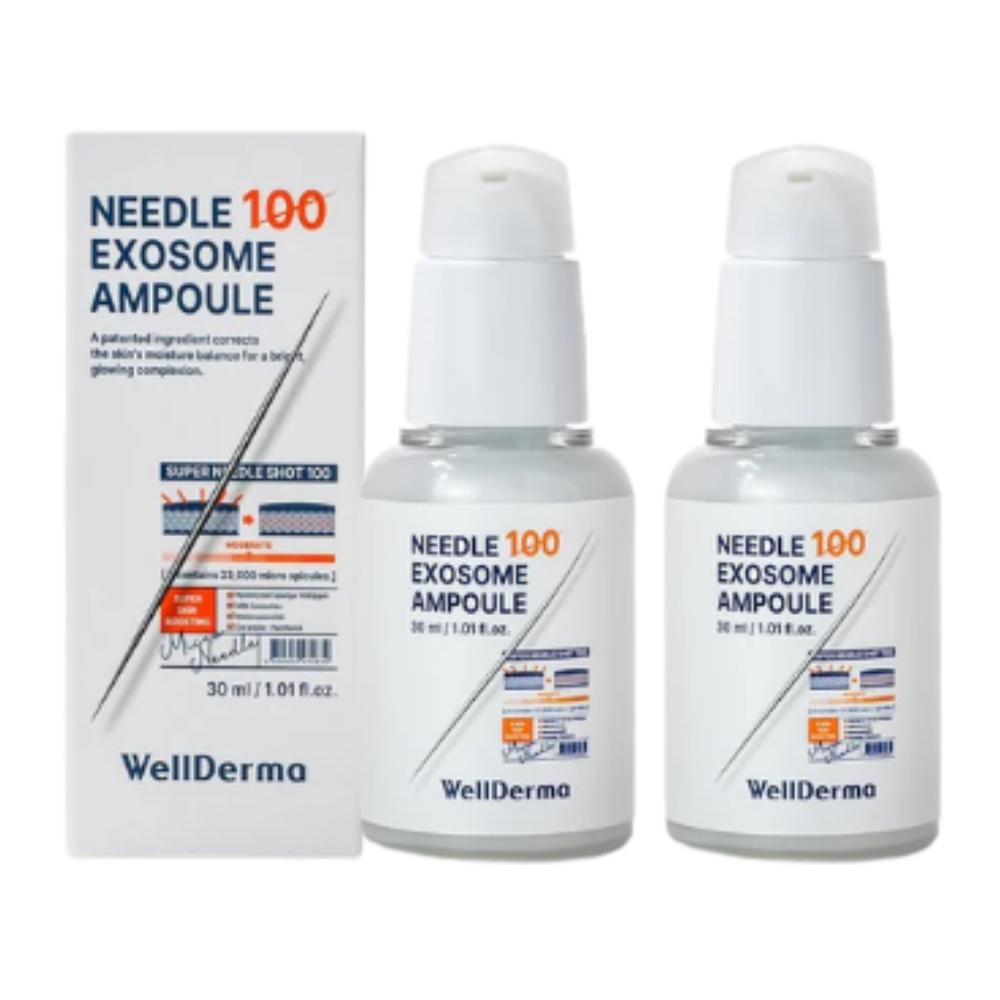 WellDerma / Needle 100 Exosome Ampoule / 30ml 1+1 Set / Micro-Needle Skin Spicule Care / Made in Korea