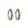 Color crystal earrings women's new popular niche design sense high-end earrings fashion personality atmosphere earrings