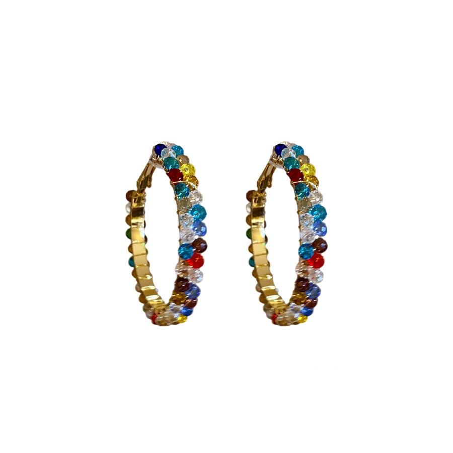 Color crystal earrings women's new popular niche design sense high-end earrings fashion personality atmosphere earrings