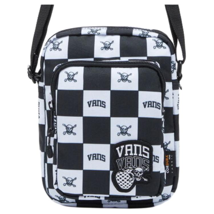 Vans Checkerboard Polyester Shoulder Bag Unisex Black White VN0A54K1Z791