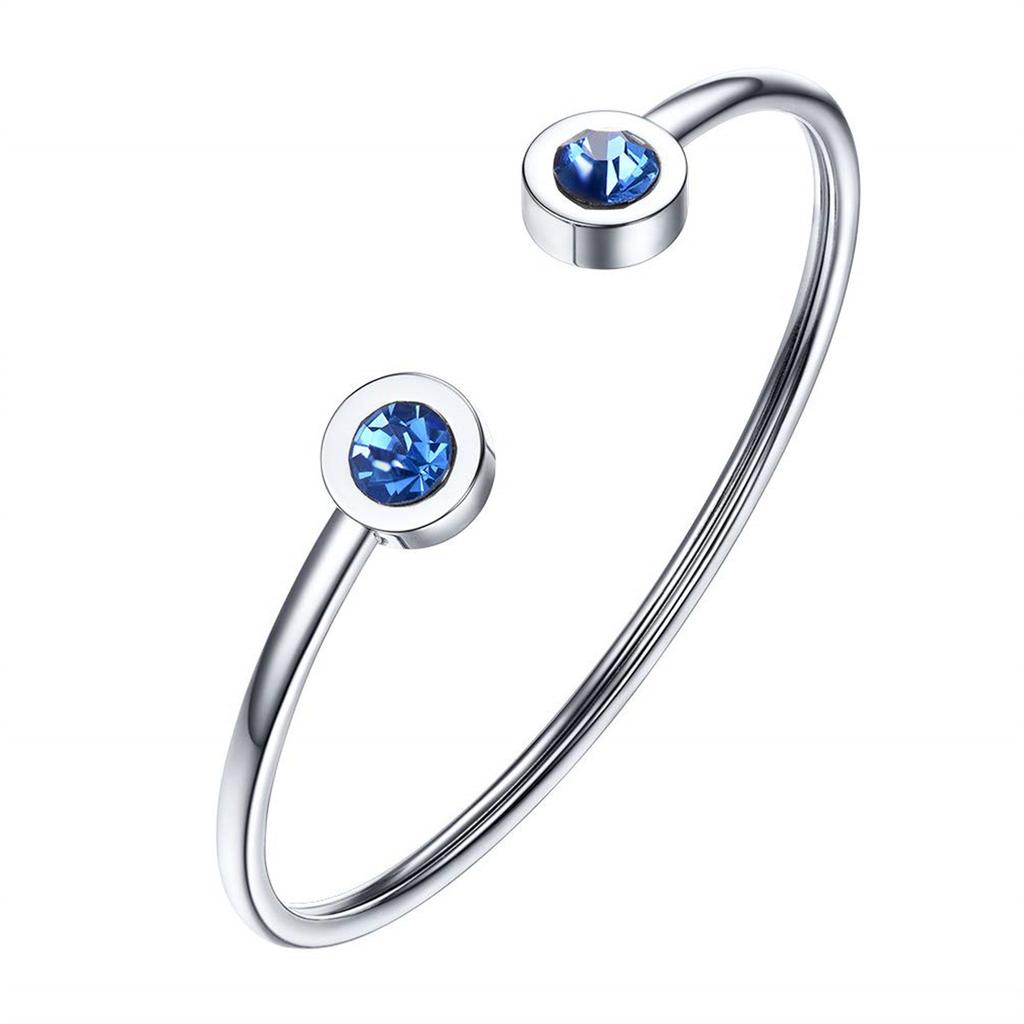 Women's Personalized and Simple Stainless Steel Wire Bracelet/choker with December Birthstone