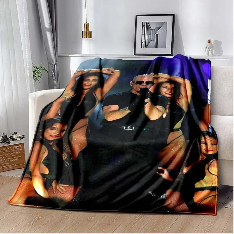 

Throw Blanket Mr 305 Pitbull MR Worldwide Hippie Poster Printed Flannel Grain Towel Soft Plush Sofa Bed Fluffy Blanket 100X150CM