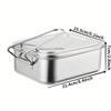 1PC Vintage Stainless Steel Lunch Box Break and Leak Proof Lunch Box Food Grade 304 Stainless Steel Steamed Lunch Box Work Student