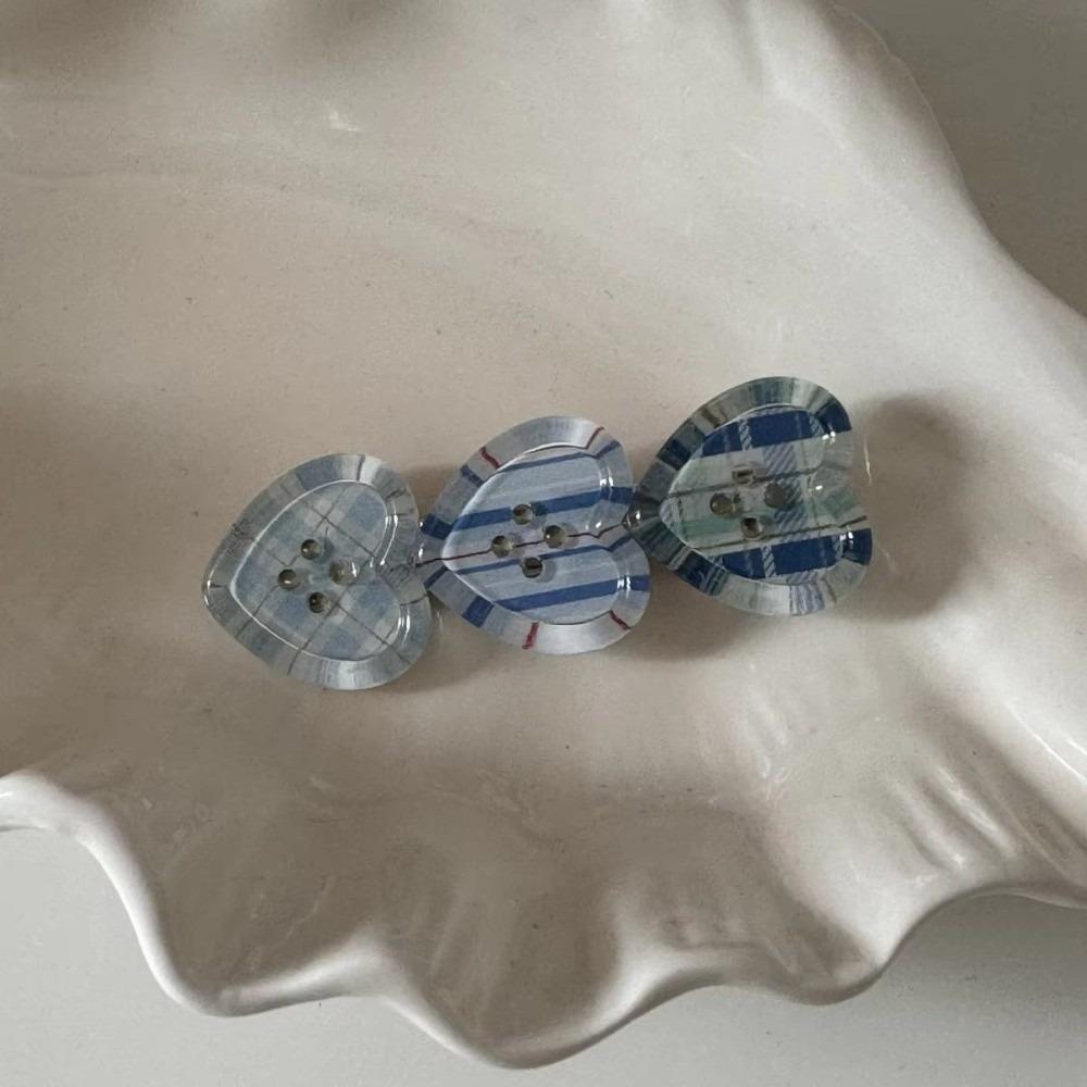 Милая Прозрачная Кнопка-Сердечко Заколка Простая Сказочная Диадема Клипса для Челки Девочки Маленький Свежий Стиль Аксессуары для Волос Боковая Клипса