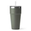 YETI Rambler 26 Oz Straw Cup, Vacuum Insulated, Stainless Steel with Straw Lid, Camp Green