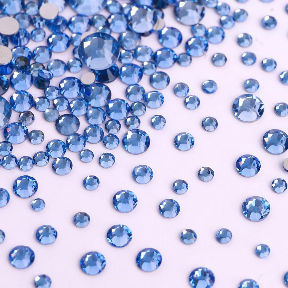 Rhinestones Multi Sizes Colorful Non Hotfix Rhinestone Flat Back Nail Rhinestones for DIY Crafts