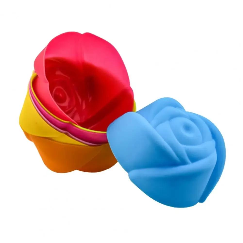 

12 Pcs/Set Muffin Cup Food Grade Stackable Random Color Heart Star Shaped Cupcake Mold Pastry Tool High Temperature Resistant