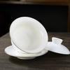 White Porcelain Gaiwan Tea Bowl Set With Lid Saucer Jade Like Ceramic Kung Fu Teacup For Home Office Brewing