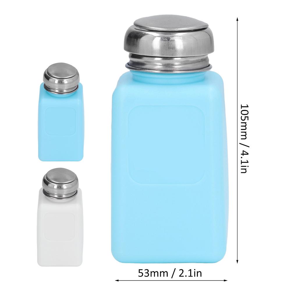 200ML dávkovač rozpouštědla s pumpičkou, bezpečný pro ESD, antistatická, čtvercová láhev s nerezovým víčkem, láhev dávkovače bezpečná pro ESD