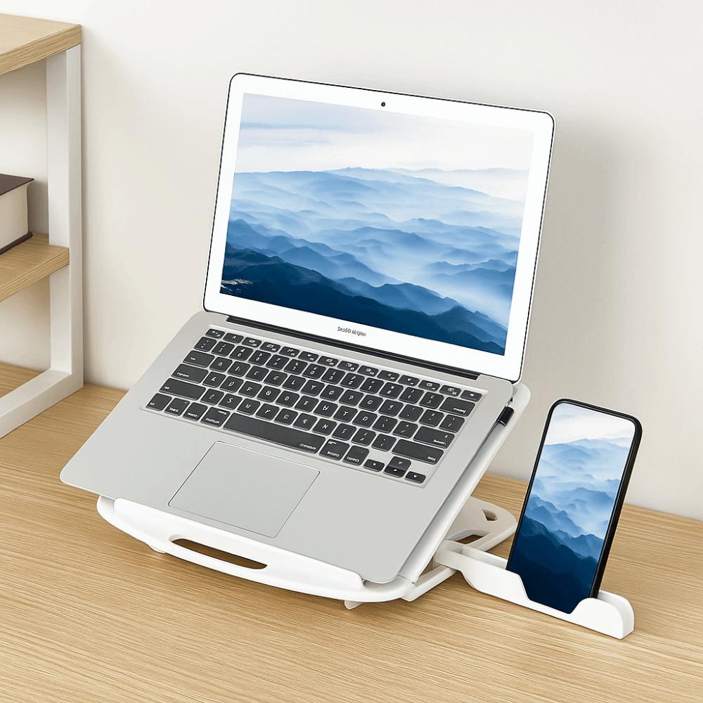 With Phone Holder Desktop Holder Foldable Ergonomic Laptop Riser Laptop Stand  Watching TV