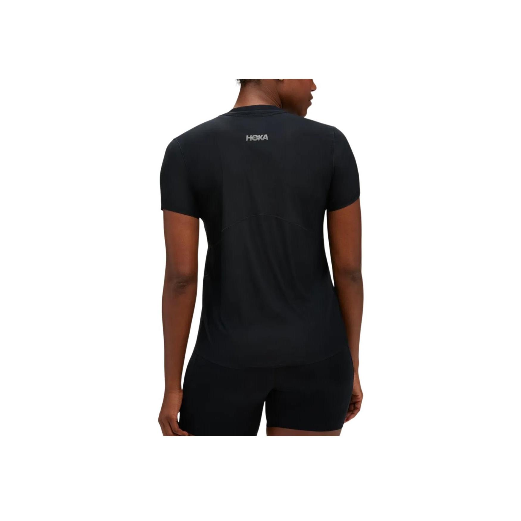 

HOKA ONE ONE Футболка женская с круглым вырезом и коротким рукавом с принтом Черная 1151084-BLK