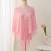 Elegant Lace Fringed Shawl Breathable Hollowout Designs Shoulder Wrap Perfect for Spring and Outdoor Activity Fashion