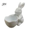 3D Printed Rabbit Bowl Easter Bunny Candy Bowl, Cute Holding Figurine, DIY Paintable White Desk Blank Decor for Living Room Office, Versatile Trinket