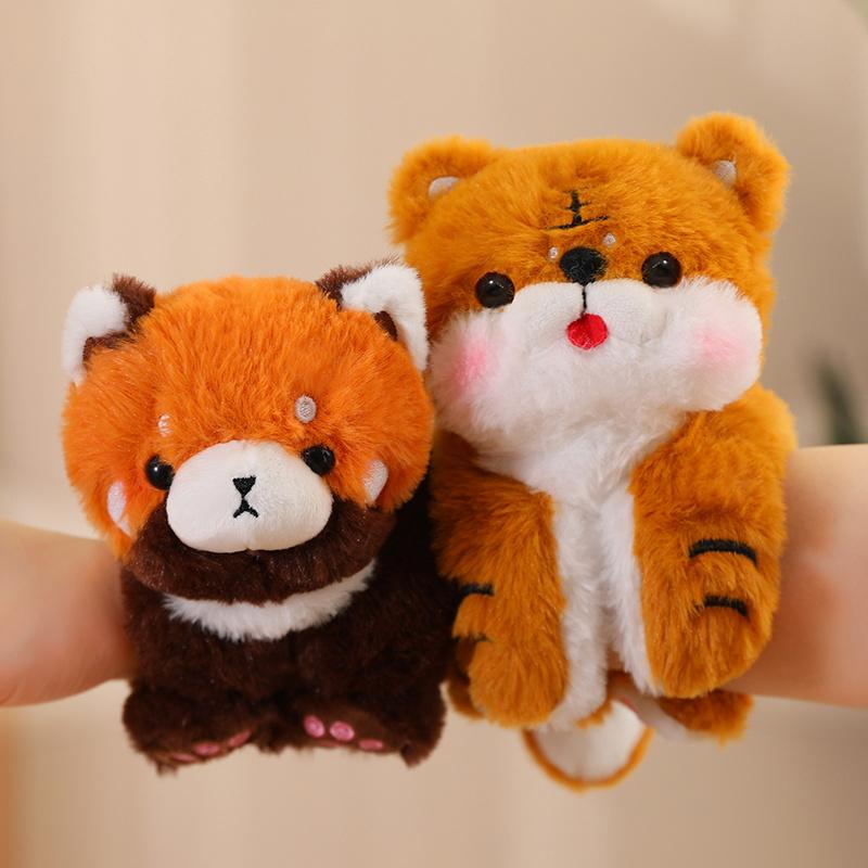 Creative Stuffed Animals Raccoon Fox Husky Cat Monkey Papa Circle Toy Wrapped Around Arm Doll Toys For Kids Birthday Gift