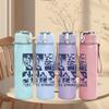 1PC Retro Band Black White Grid Collage Print 750ml Portable Sports Water Bottle Leakproof Gym Outdoor Travel Drink Cup
