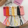 Wrist Strap Cord Down Jacket Silicone Case For For Iphone 17 16 1 14 13 12 11 Pro Max XR XS X 7 8 Plus Camera Protection Soft Cover