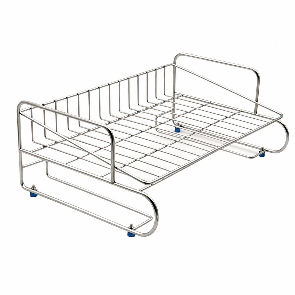 Slim Stainless Steel Desktop Storage Rack Compact Wire-Frame Countertop