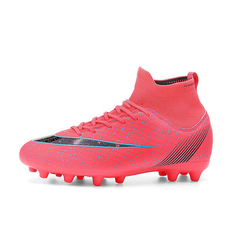 New children's football shoes men's broken nails ag long and short nails TF female students flat-bottomed artificial flat high-top sneakers