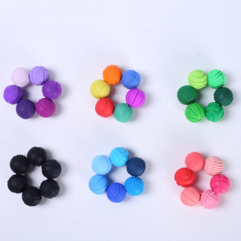 6pcs  Silicone Magnetic Ball Stress Relief Toy Finger Stress Relief Educational Toy Novelty Magnetic Fidget Roller