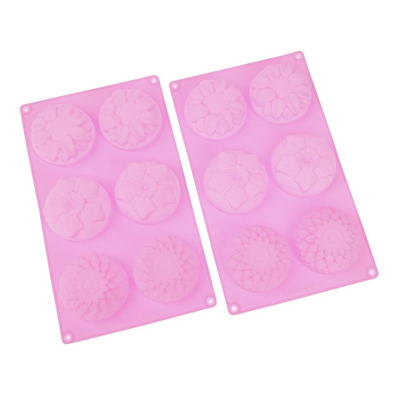 Silikonowa forma 3D z 6 wgłębieniami, 3 różne kształty kwiatów, do DIY, Fondant, Ciasta, Wyrabiania Mydła, Świec, Ciasta, Czekolady, Forma do Pieczenia