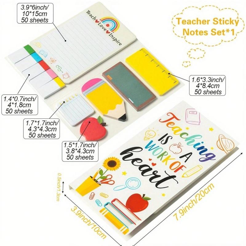 Large Cartoon Sticky Notes Set Blackboard Self-Stick Note Pads Teacher Appreciation Gift Writing Memo Pads Stationery