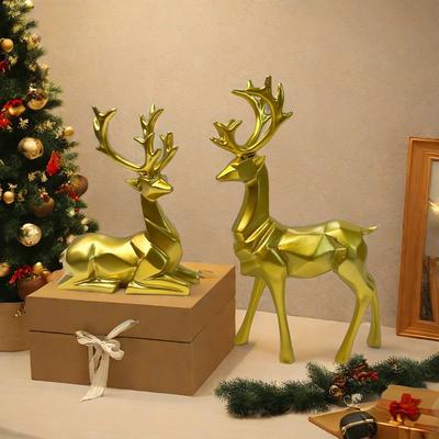 Modern Creative Couple Pair Deer Ornaments Living Room TV Cabinet Light Luxury Crafts Home Decoration Supplies Housewarming Gift