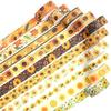 Masking Tape 10 Pieces Set Sunflower Washi Floral Pattern DIY Craft Journal Planner Scrapbook Wrapping Gift Decoration