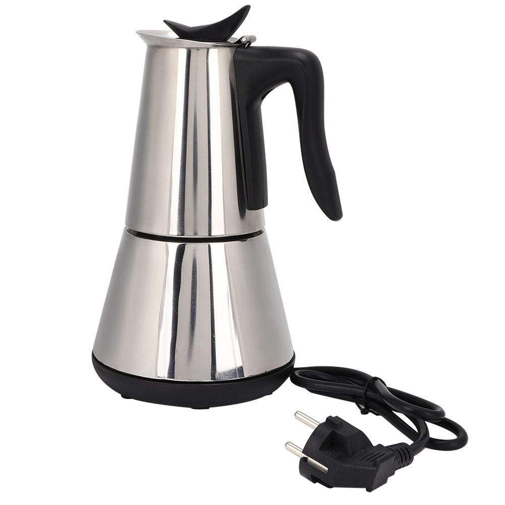 300ML Large Capacity Household Electric Mocha Pot 304 Stainless Steel Italian Espresso Hand Brewed Coffee Machine