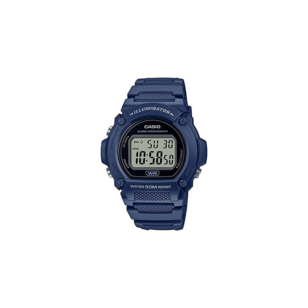 Casio Standard Digital Watch W-219H-2AV Men s Navy Blue Waterproof Casual Timepiece
