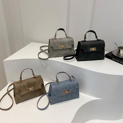 Torba retro modna przenośna mała kwadratowa torba teksturowana torba na ramię pu nisza uniwersalna torba kurierska