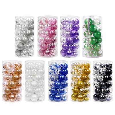 24 Stück Glitzer Weihnachtsbaumkugeln 6cm Durchmesser Weihnachtsbaumdeko Hängekugeln