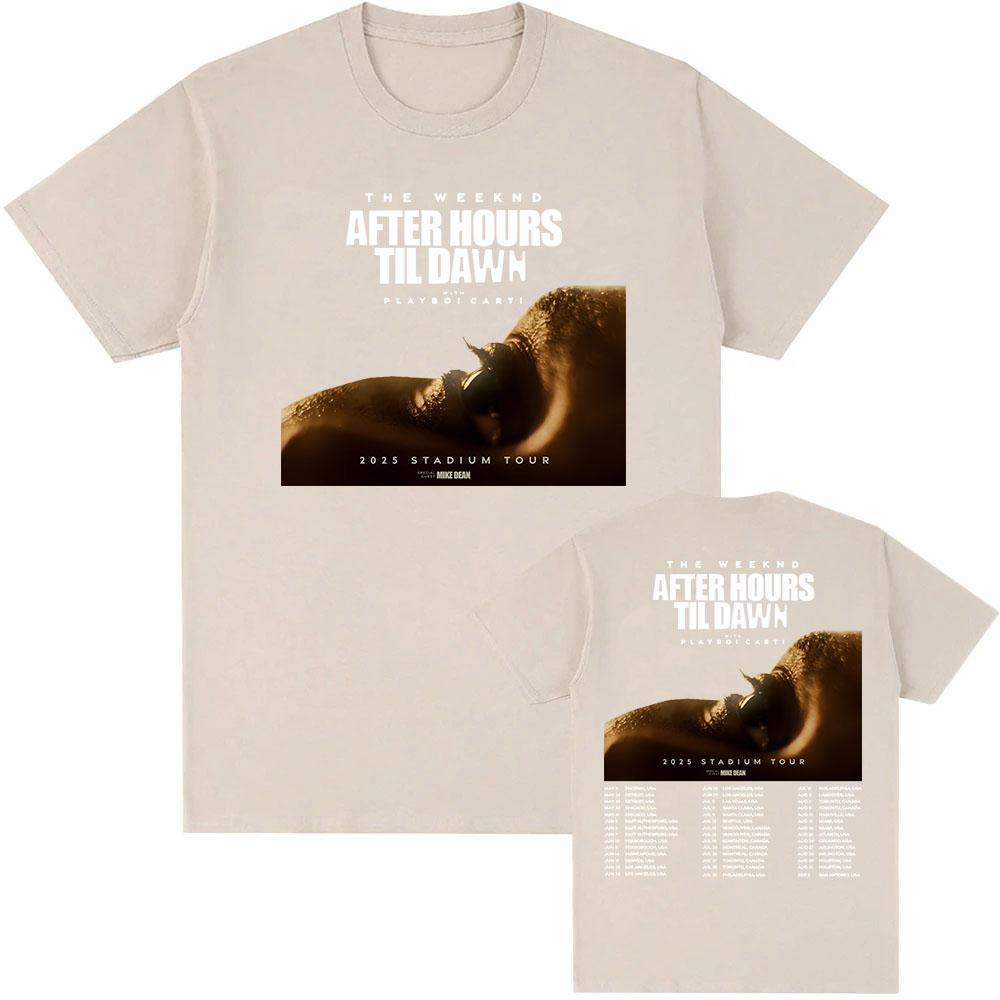 The Weekend After Hours Til Dawn Tour 2025 Printing Tshirt Short Sleeve Round Neck T-shirt Hip Hop New Fashion Graphic Tee-shirt