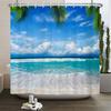 3d Beach Scenery Shower Curtains Sea Ocean Mediterranean Bathroom Curtain Waterproof Cloth Decoration 180*240cm Bath Curtain