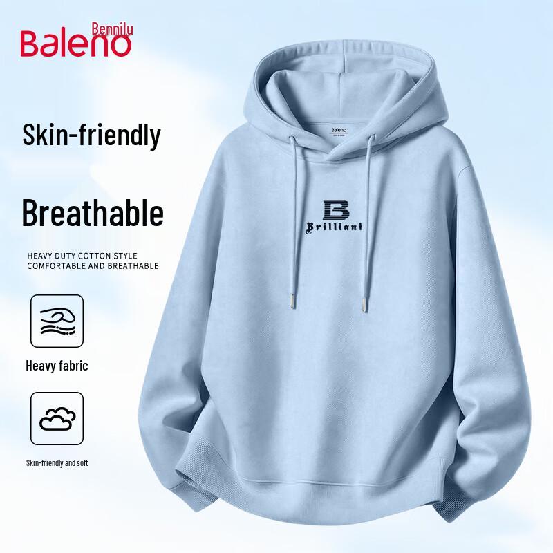 Baleno Men's Heavyweight Cotton Hooded Sweatshirt