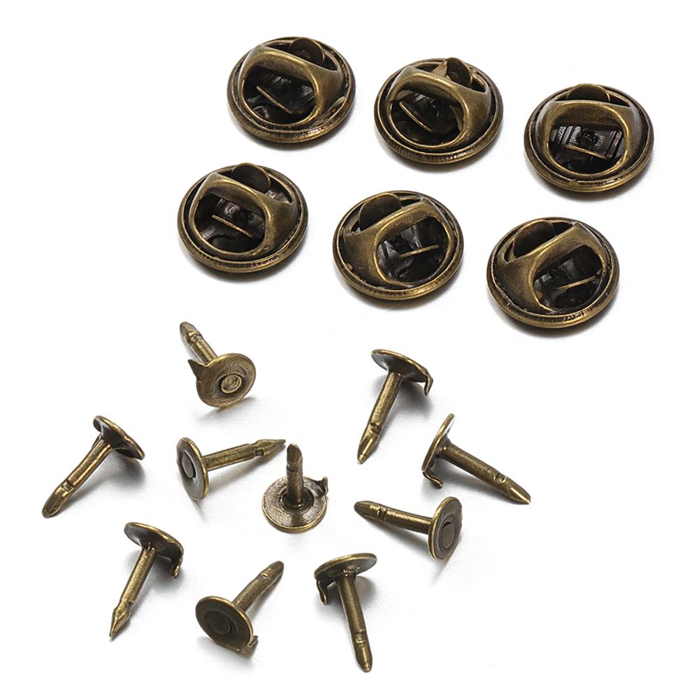 50 Jeux Broches Attaches Bouton Fermoir Papillon Support Badge à Pression Attache Broche Clou Attaches pour Bijoux DIY