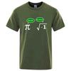 Summer Round Neck Math Formula Graphic Printed T-shirts Fashionable Casual Pure Cotton Short Sleeved Men's T-shirts