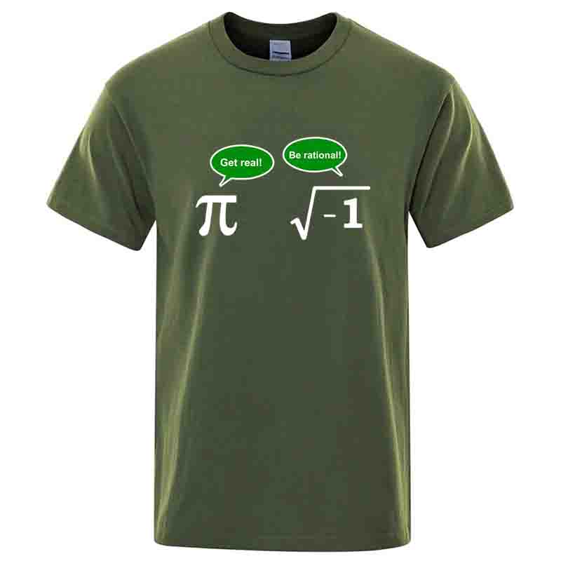 Summer Round Neck Math Formula Graphic Printed T-shirts Fashionable Casual Pure Cotton Short Sleeved Men's T-shirts