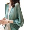 Women’s Spring 2026 V-neck Lightweight Knit Cardigan - Korean Style, Breathable, Long Sleeve