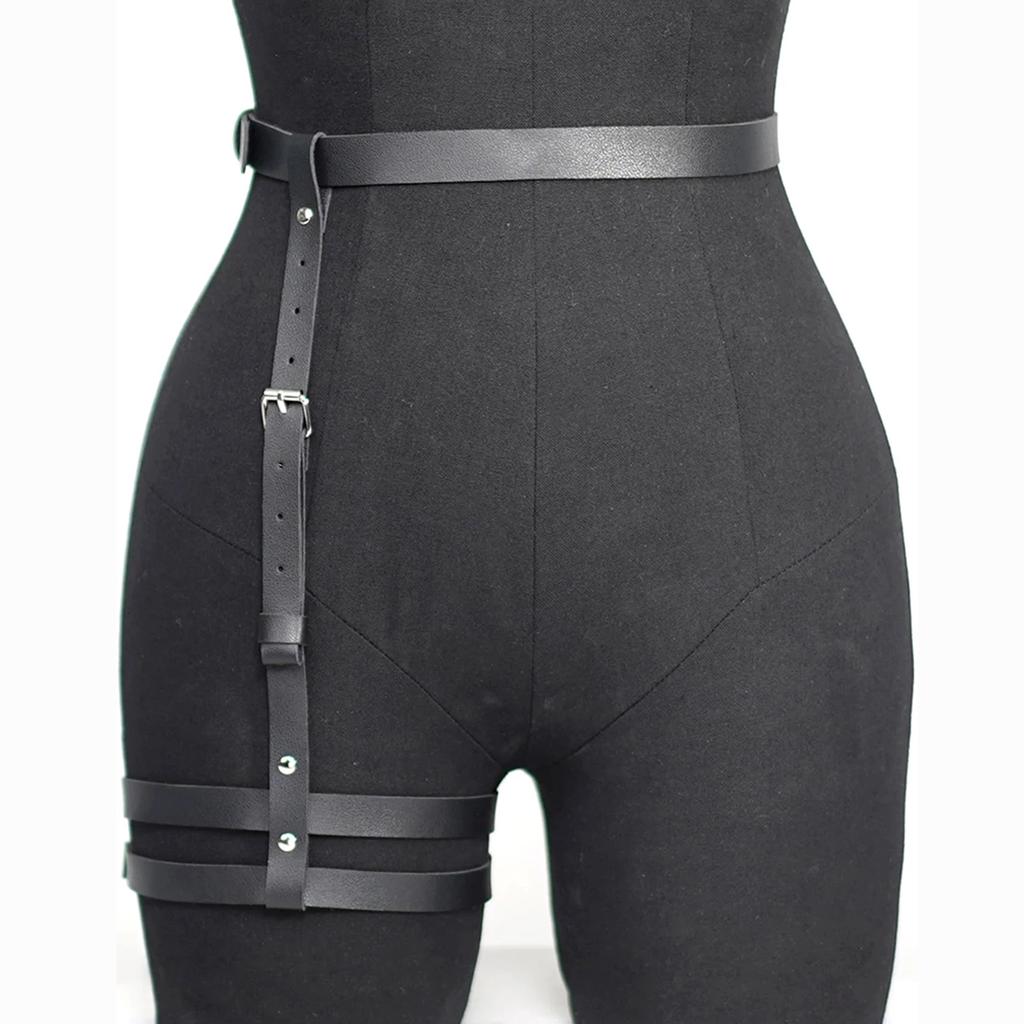 Women Fashion Belt Street Style Casual Decoration Thigh Belts Cool Punk Side Belts Womens Gothic Waistband Clothing Accessories