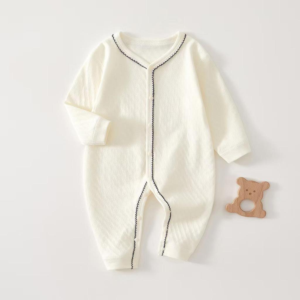 Pure Cotton Long Sleeve Baby Bodysuit for All Seasons