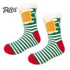 Winter Warme Fußbekleidung für Damen Weihnachtssocken mit Griffen für Herren, Verdickte Plüschgefütterte Thermosocken, Rutschfeste Socken für das Wohnzimmer