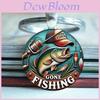 Modern Minimalist Glass Keychain With Fish Pattern Jewelry For Gift Giving