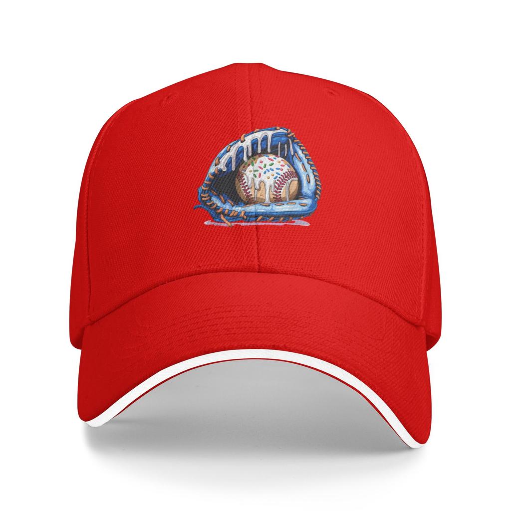 Fun Baseball Drip Ice Cream Sprinkles Baseball Glove Sun Baseball Cap Summer Vintage Hip Hop Hats For UnisexTeens Baseball Caps