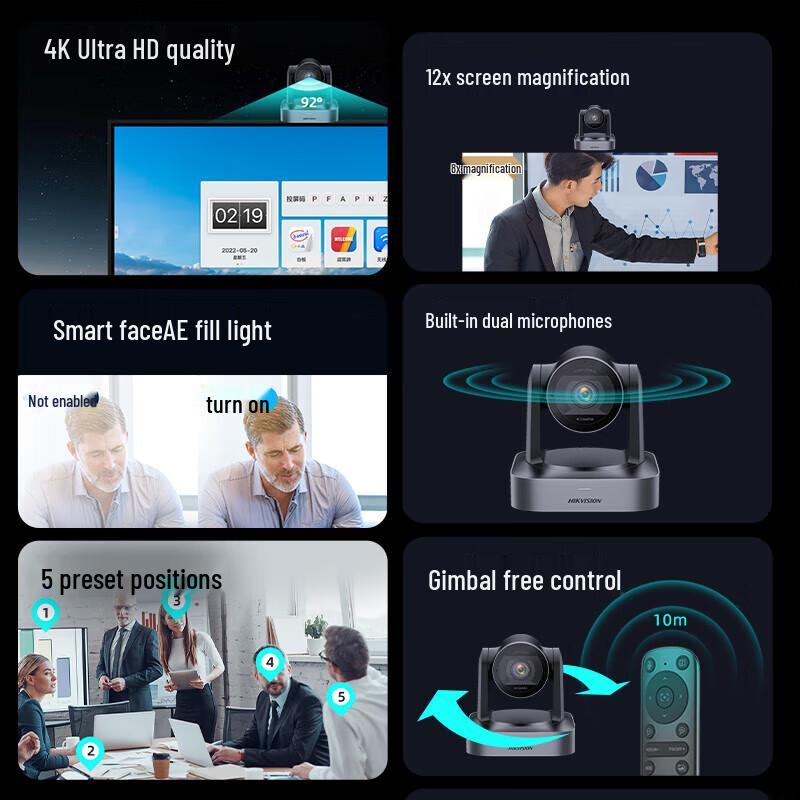 

TCLHK 4K Auto-Zoom PTZ USB Video Conference Camera (CN version)