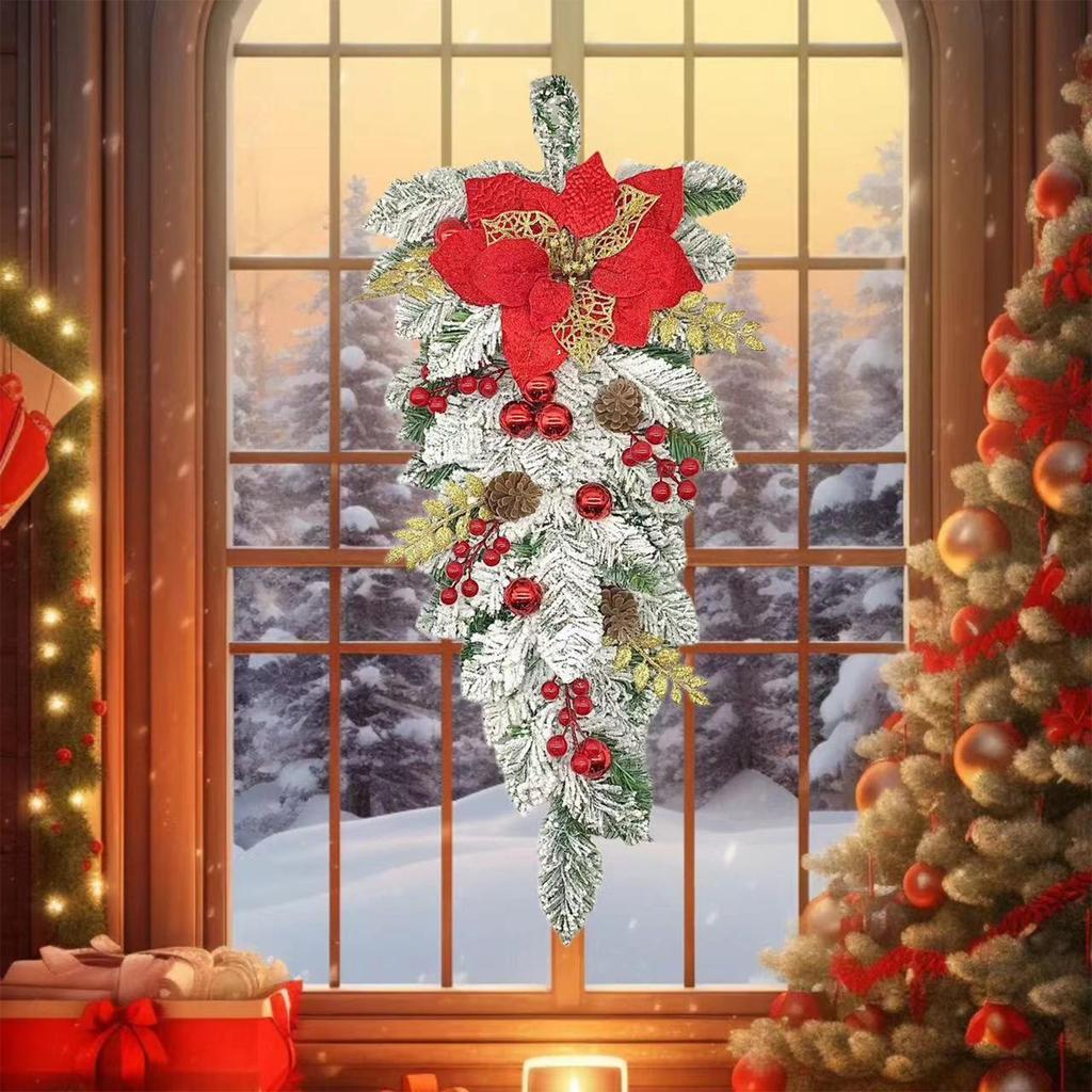 Christmas Swag Holiday Winter Decorations With Pine Cones Berries Swag Decoration For Home Staircase Porch Wall Window Party