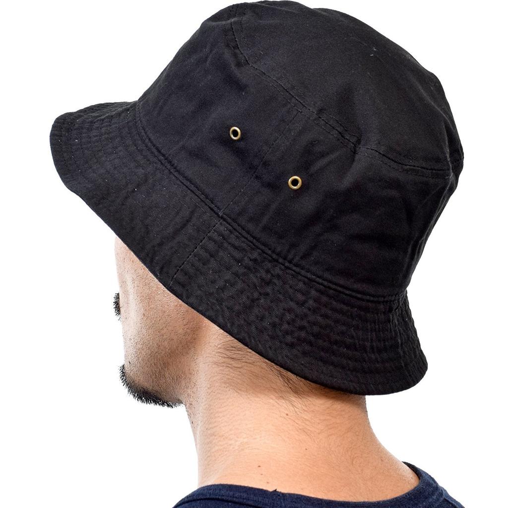NEWHATTAN CLASSIC BUCKET HAT Classic Bucket Solid Color Hat, Simple, (S/M, Black) [Used]